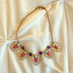 Gold and colorful statement necklace